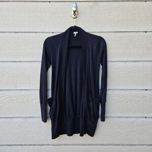 Splendid black open front cardigan with pockets XS